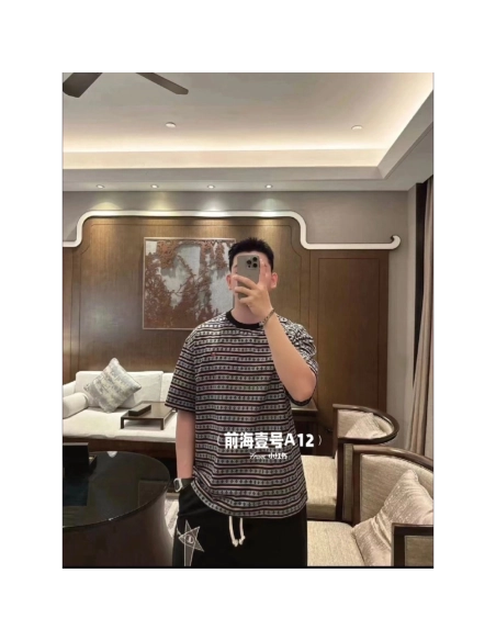 Chrome Hearts Cross Stripe Short Sleeve 068