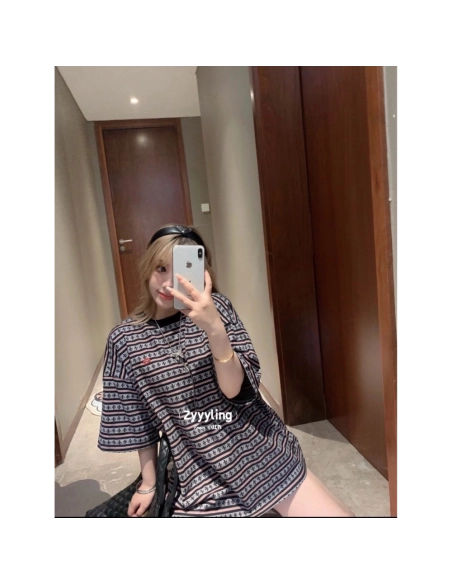 Chrome Hearts Cross Stripe Short Sleeve 068