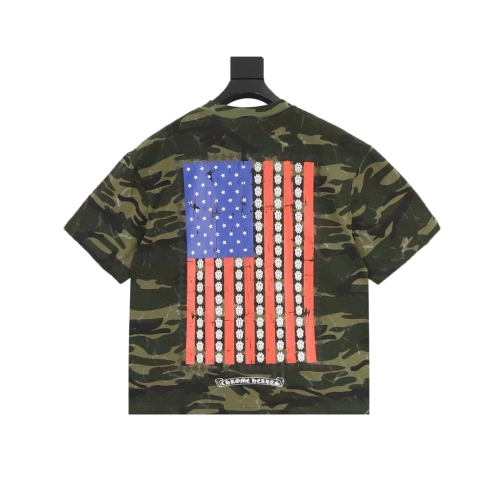 Chrome Hearts Camo Flag Print Short Sleeve 069