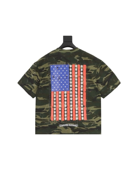 Chrome Hearts Camo Flag Print Short Sleeve 069