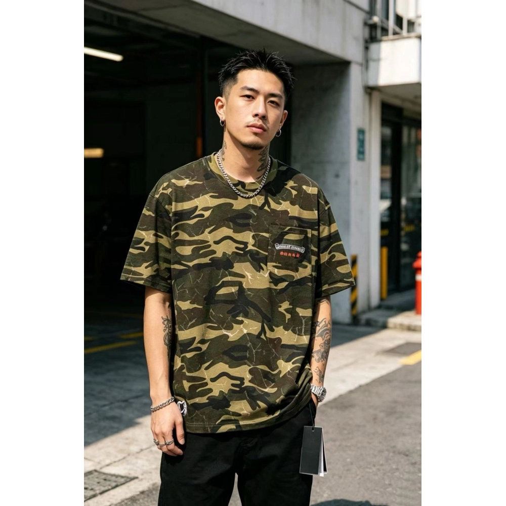 Chrome Hearts Camo Flag Print Short Sleeve 069