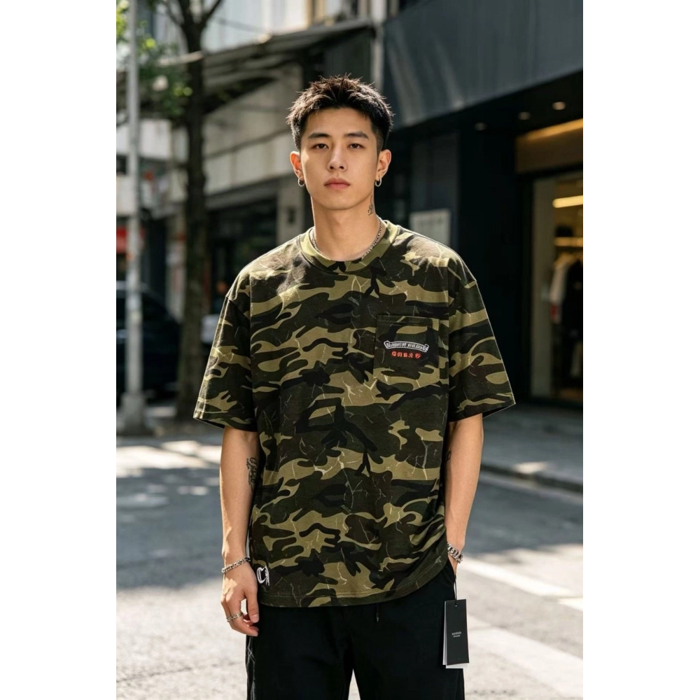 Chrome Hearts Camo Flag Print Short Sleeve 069