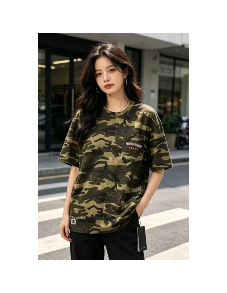 Chrome Hearts Camo Flag Print Short Sleeve 069