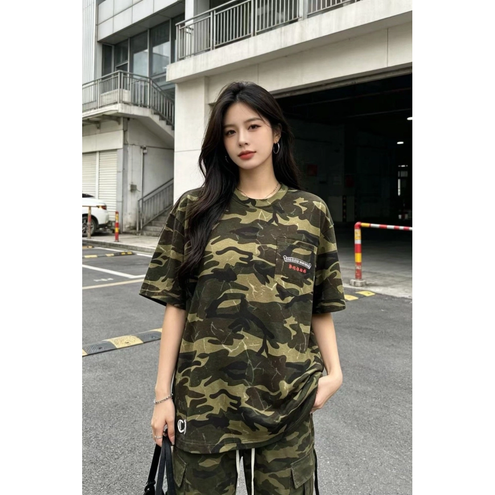 Chrome Hearts Camo Flag Print Short Sleeve 069