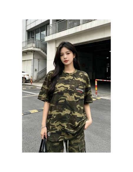 Chrome Hearts Camo Flag Print Short Sleeve 069