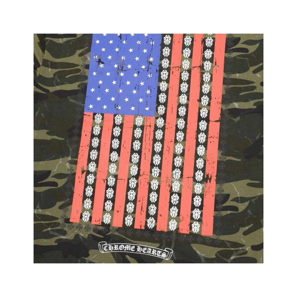 Chrome Hearts Camo Flag Print Short Sleeve 069