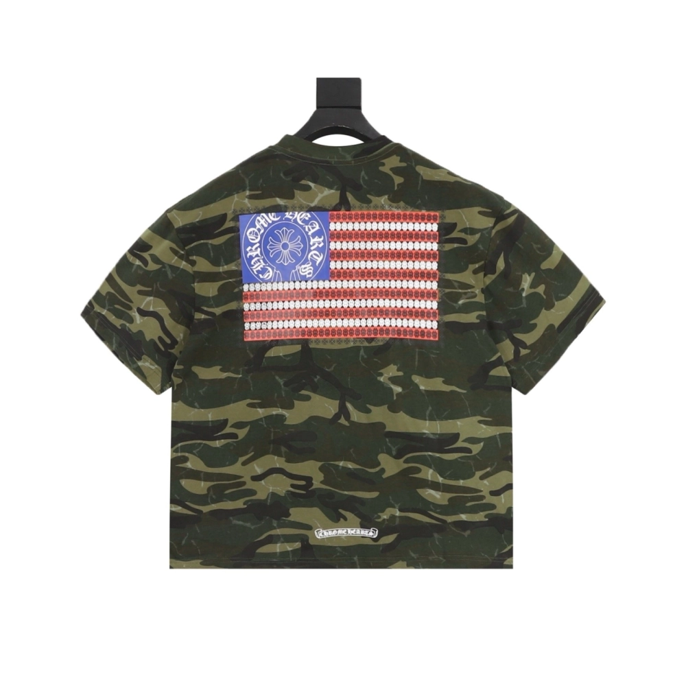 Chrome Hearts Camo Flag Print Short Sleeve 070