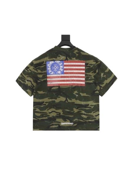 Chrome Hearts Camo Flag Print Short Sleeve 070