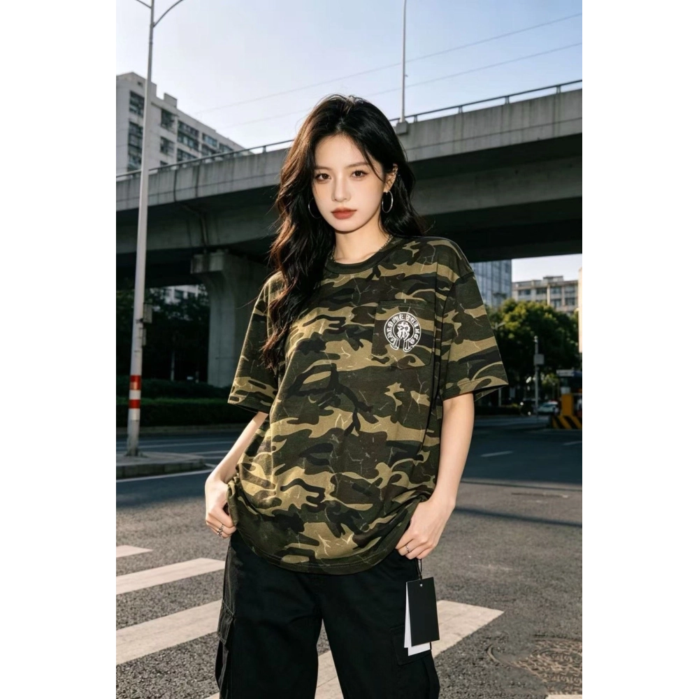Chrome Hearts Camo Flag Print Short Sleeve 070