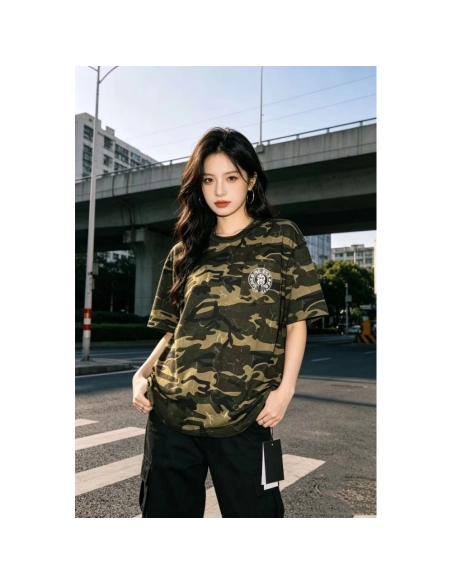 Chrome Hearts Camo Flag Print Short Sleeve 070