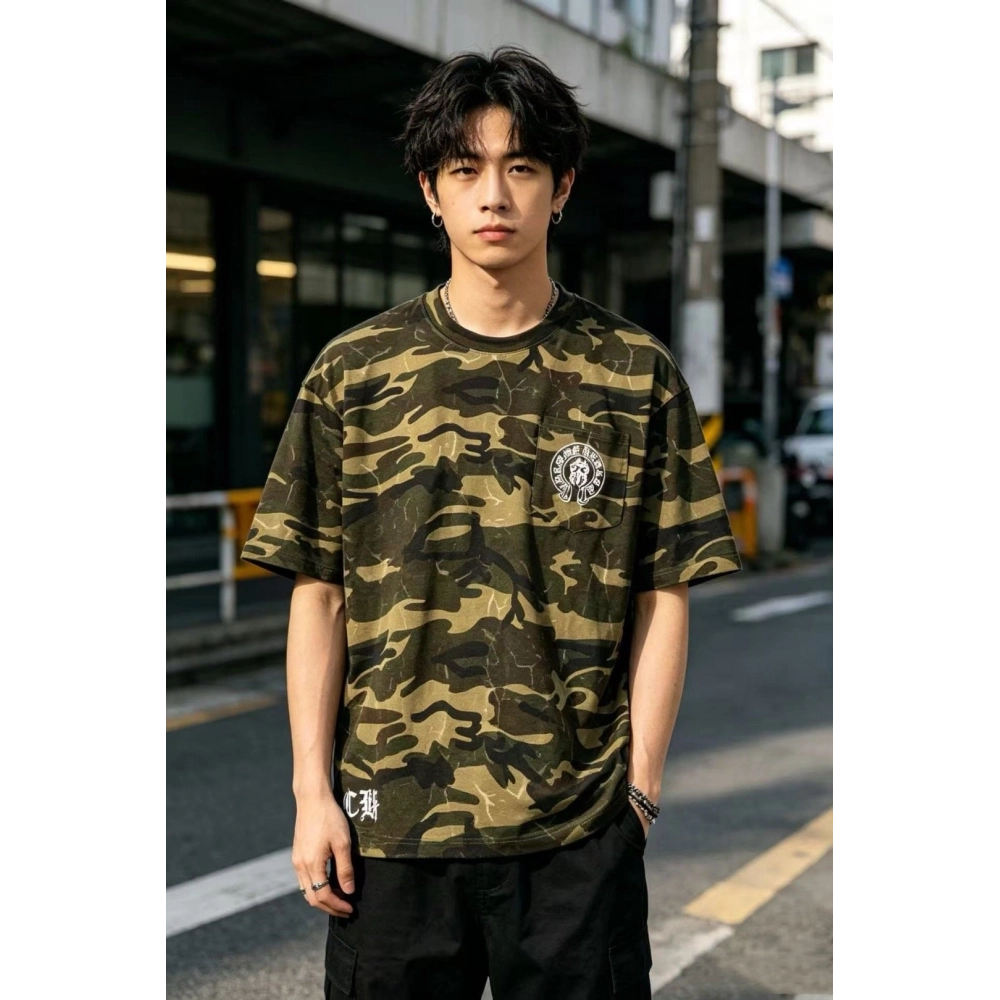 Chrome Hearts Camo Flag Print Short Sleeve 070
