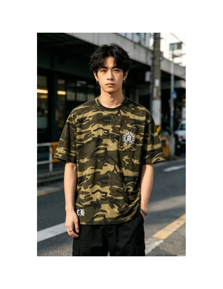 Chrome Hearts Camo Flag Print Short Sleeve 070