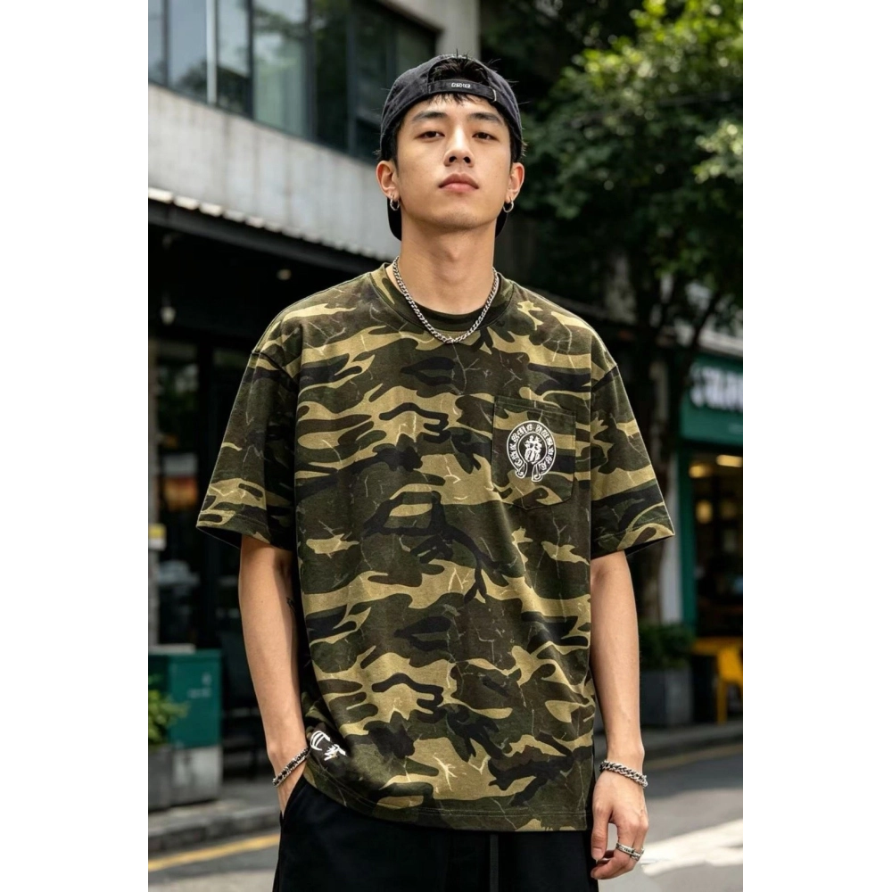 Chrome Hearts Camo Flag Print Short Sleeve 070