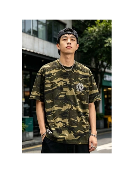 Chrome Hearts Camo Flag Print Short Sleeve 070