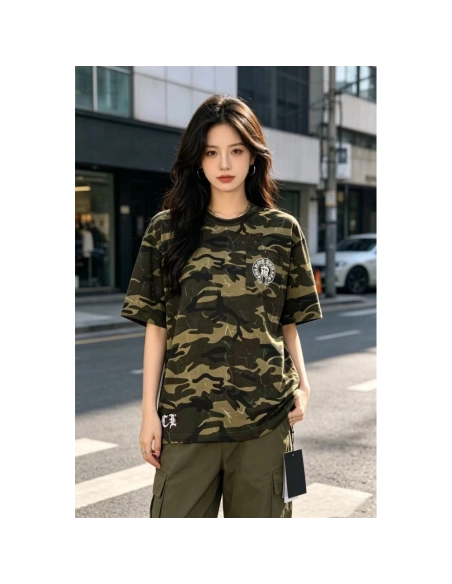 Chrome Hearts Camo Flag Print Short Sleeve 070