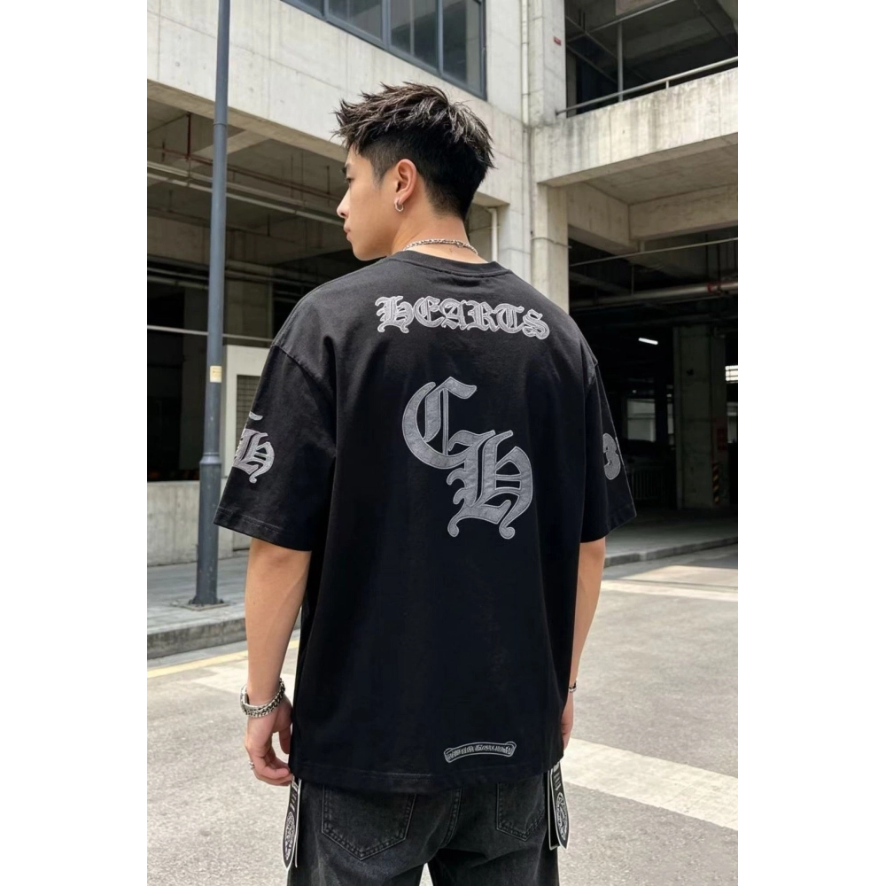 Chrome Hearts Sanskrit Patch Embroidery Short Sleeve 077
