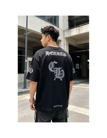 Chrome Hearts Sanskrit Patch Embroidery Short Sleeve 077