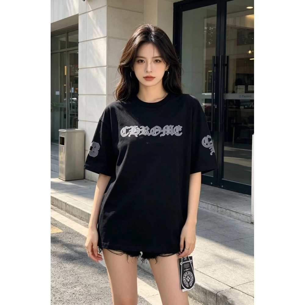 Chrome Hearts Sanskrit Patch Embroidery Short Sleeve 077