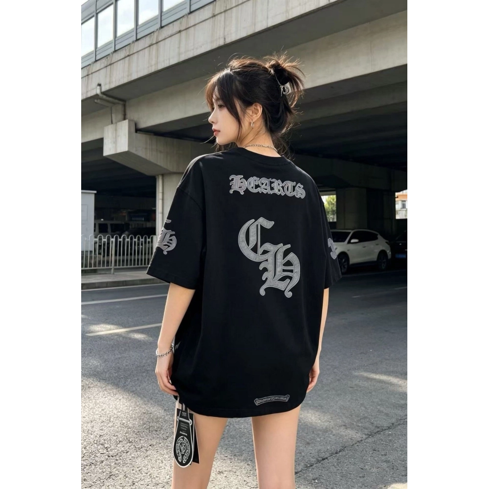 Chrome Hearts Sanskrit Patch Embroidery Short Sleeve 077