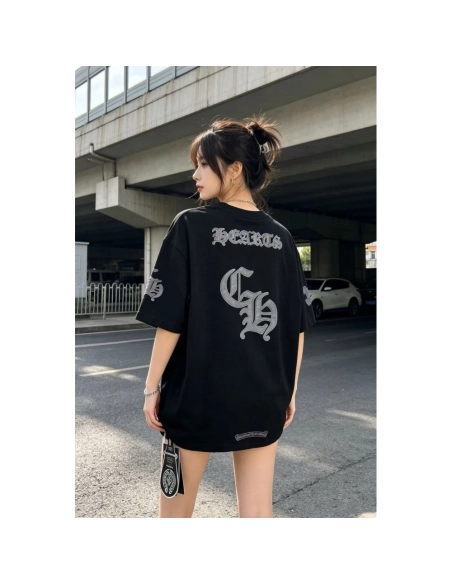 Chrome Hearts Sanskrit Patch Embroidery Short Sleeve 077