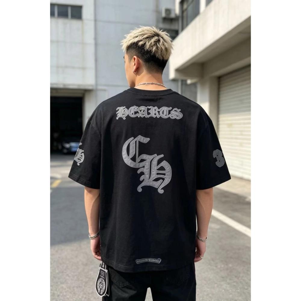 Chrome Hearts Sanskrit Patch Embroidery Short Sleeve 077