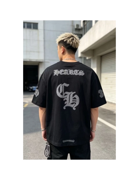 Chrome Hearts Sanskrit Patch Embroidery Short Sleeve 077