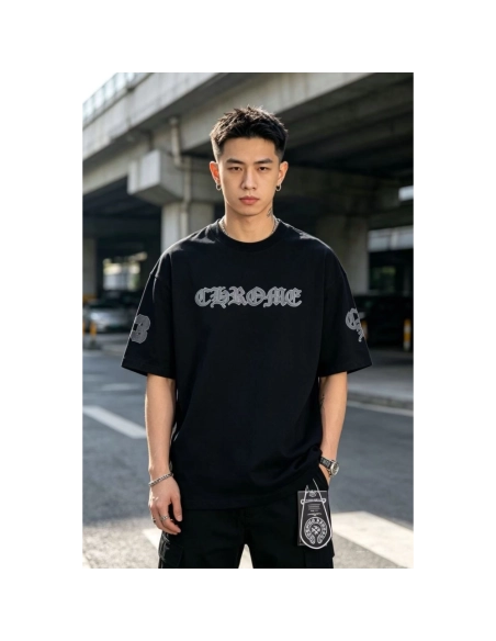 Chrome Hearts Sanskrit Patch Embroidery Short Sleeve 077
