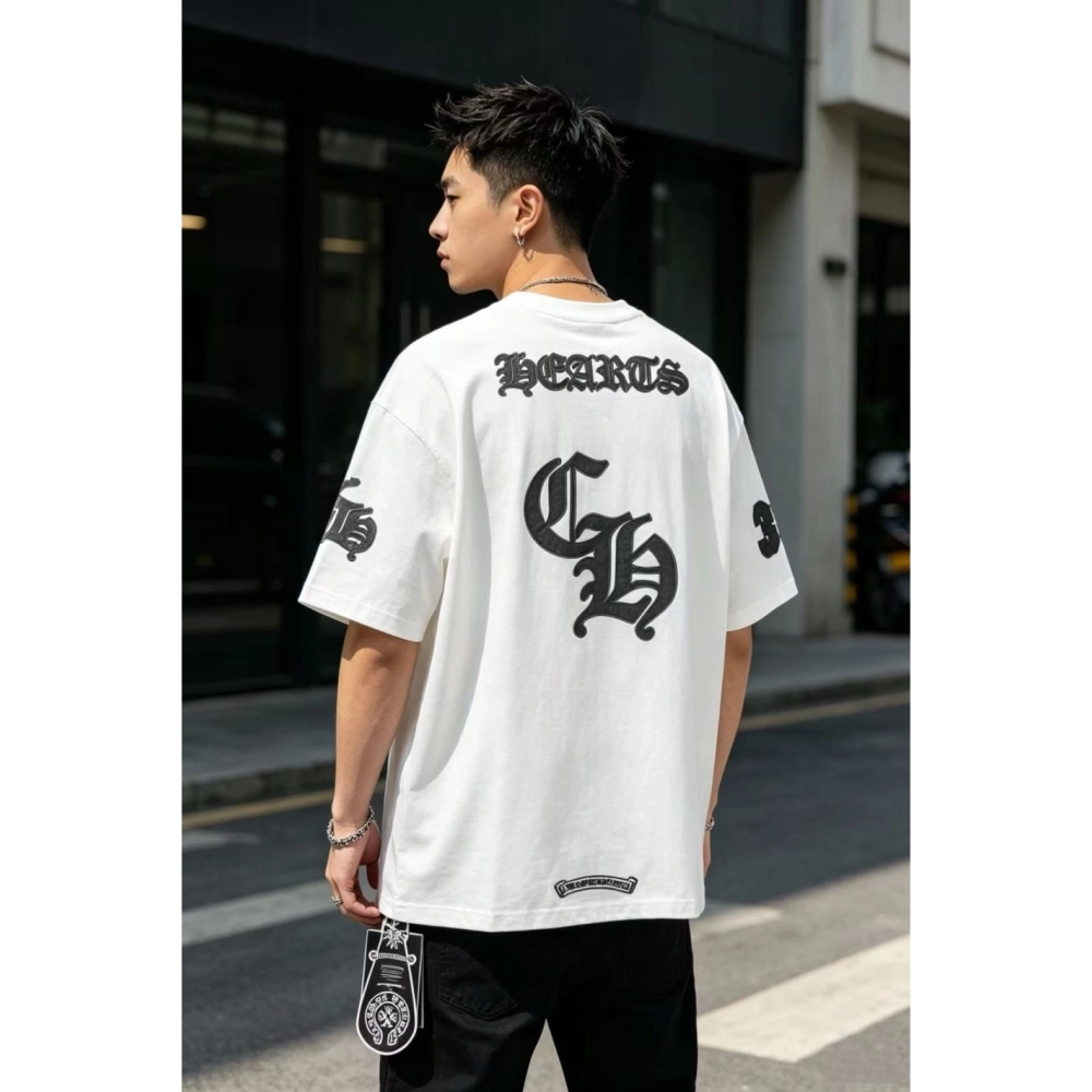 Chrome Hearts Sanskrit Patch Embroidery Short Sleeve 078