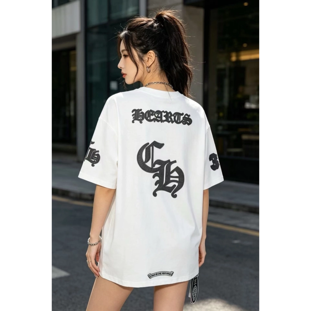 Chrome Hearts Sanskrit Patch Embroidery Short Sleeve 078