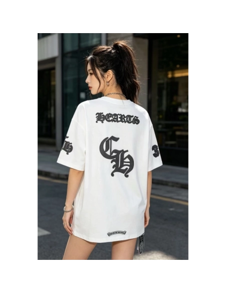 Chrome Hearts Sanskrit Patch Embroidery Short Sleeve 078