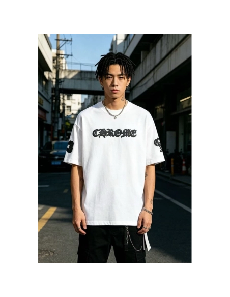 Chrome Hearts Sanskrit Patch Embroidery Short Sleeve 078
