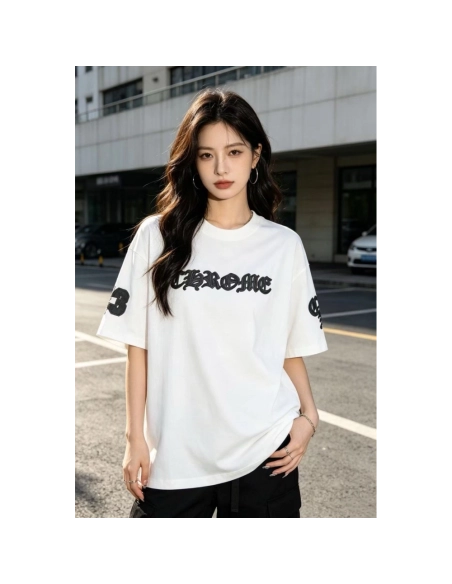 Chrome Hearts Sanskrit Patch Embroidery Short Sleeve 078