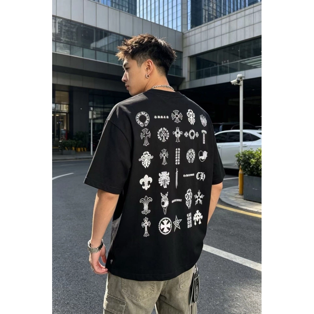 Chrome Hearts Multi-Logo Print Short Sleeve 079