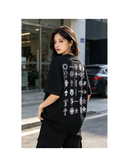 Chrome Hearts Multi-Logo Print Short Sleeve 079