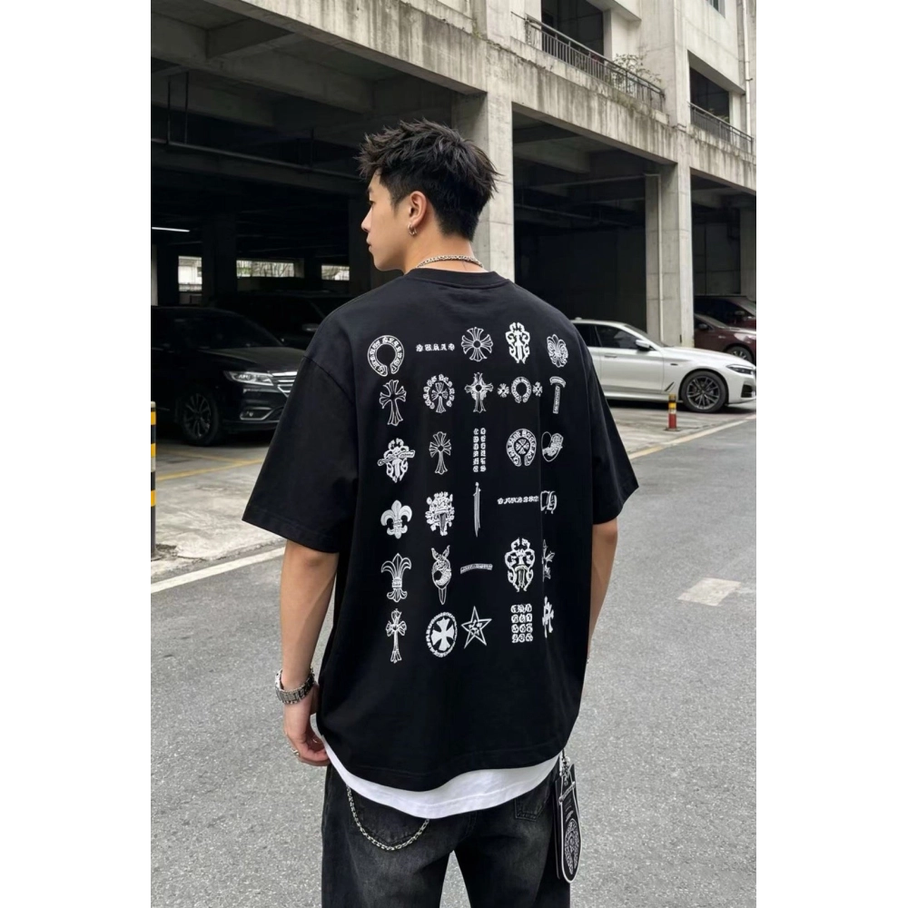 Chrome Hearts Multi-Logo Print Short Sleeve 079