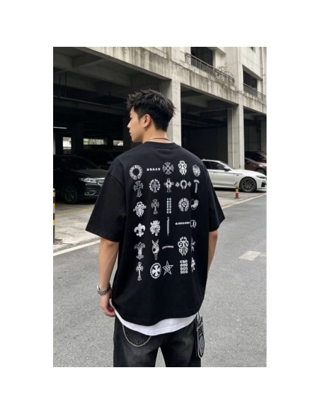 Chrome Hearts Multi-Logo Print Short Sleeve 079