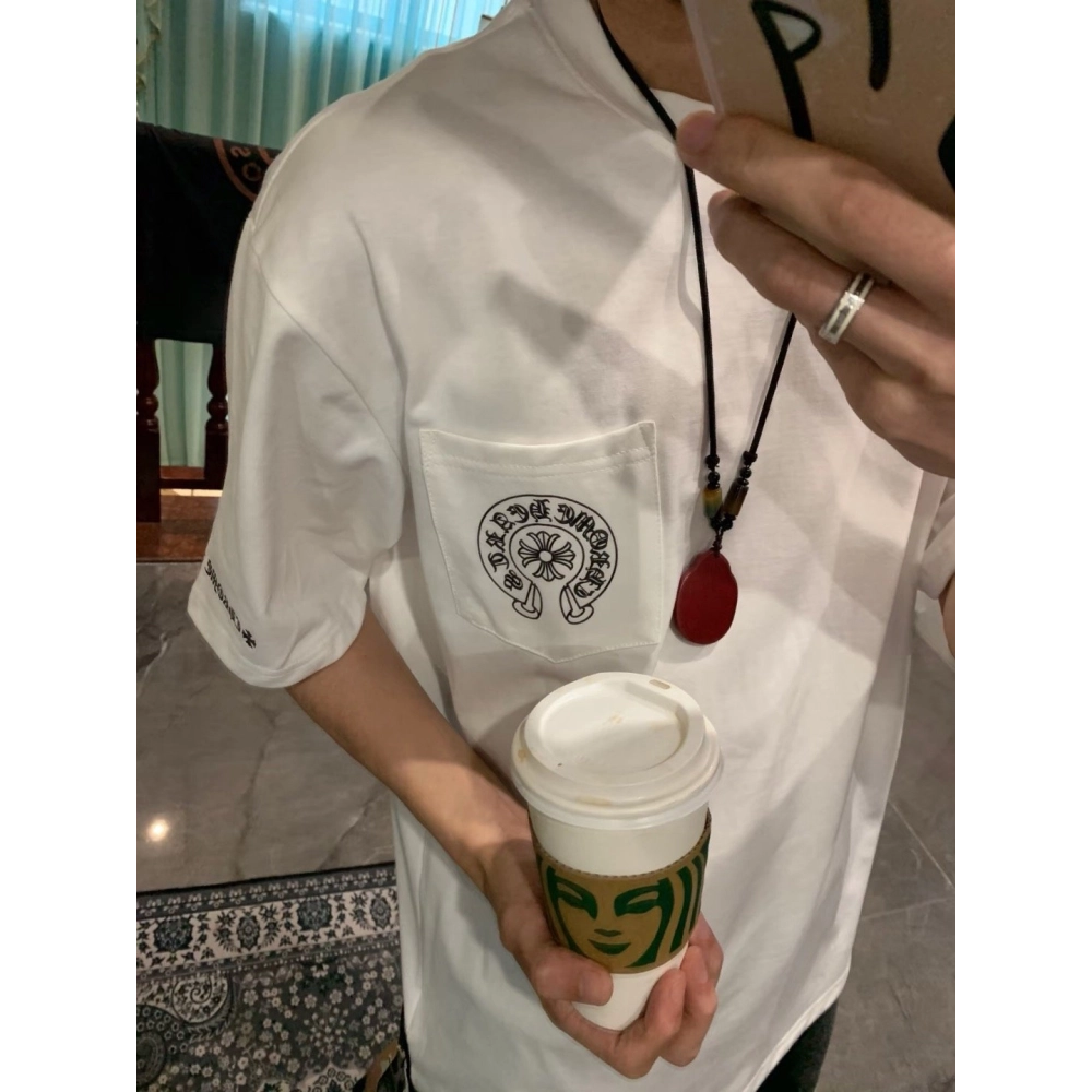 Chrome Hearts Pocket Horseshoe Cross Short Sleeve 082
