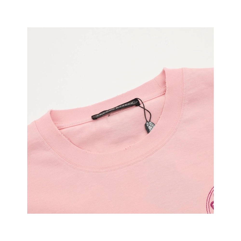 Chrome Hearts Horseshoe Burnout Embroidery Distressed Short Sleeve 007