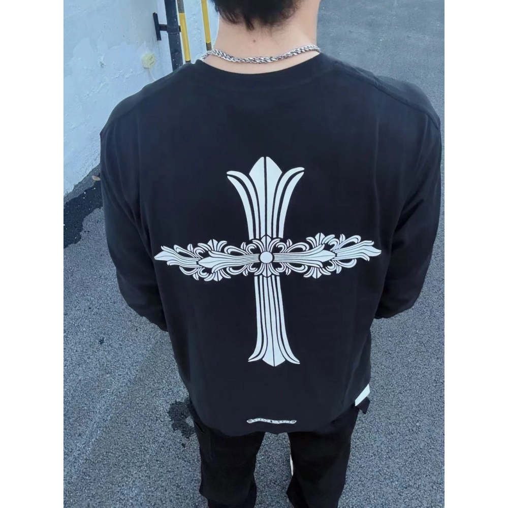 Chrome Hearts Large Floral Cross Print Long Sleeve 009