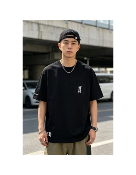 Chrome Hearts Pocket Sanskrit & Back Large Cross Print Short Sleeve 028