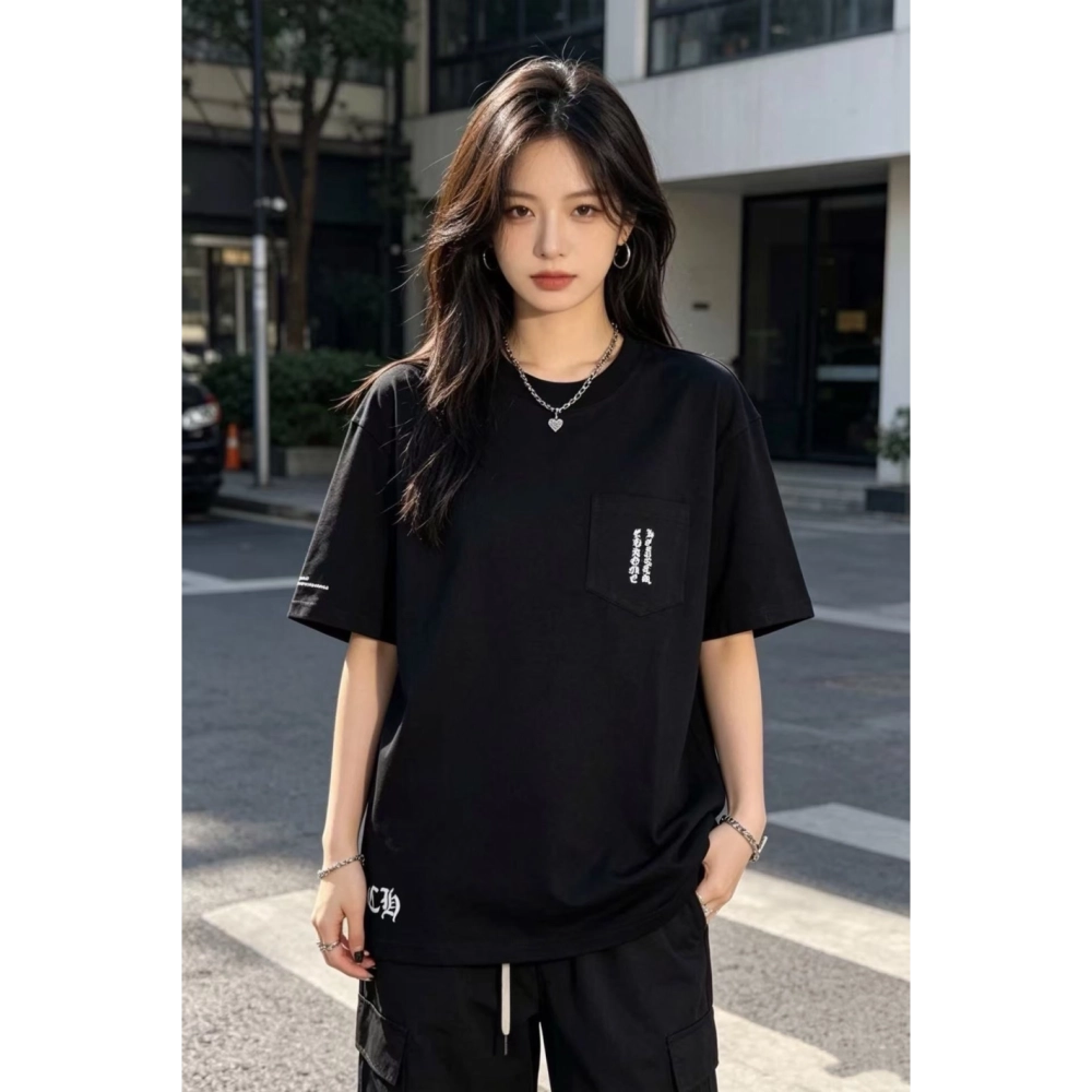 Chrome Hearts Pocket Sanskrit & Back Large Cross Print Short Sleeve 028