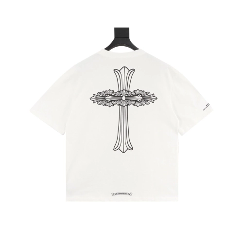 Chrome Hearts Pocket Sanskrit & Back Large Cross Print Short Sleeve 029