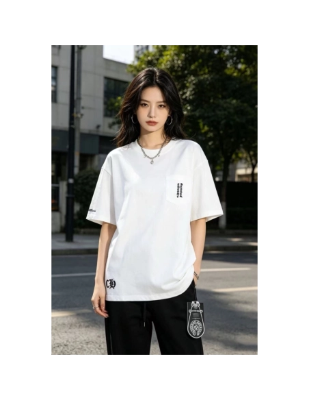 Chrome Hearts Pocket Sanskrit & Back Large Cross Print Short Sleeve 029