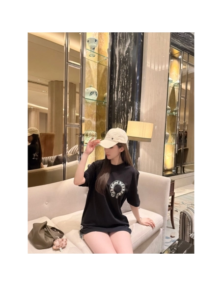Chrome Hearts Cross Horseshoe Print Short Sleeve 035