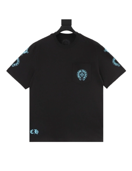 Chrome Hearts Blue Cross Print Short Sleeve 040