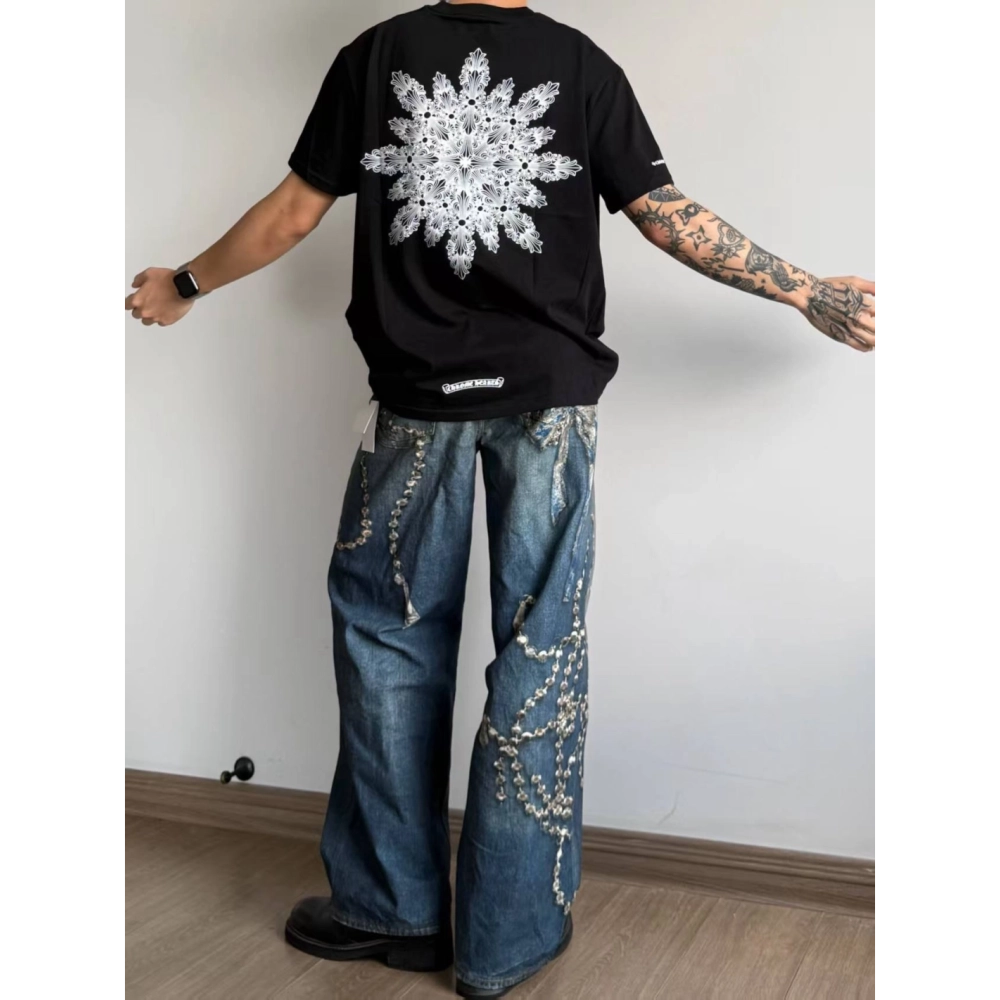 Chrome Hearts Back Snowflake Cross Short Sleeve 055