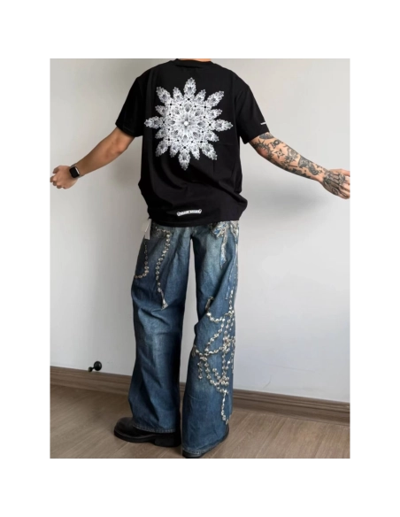 Chrome Hearts Back Snowflake Cross Short Sleeve 055