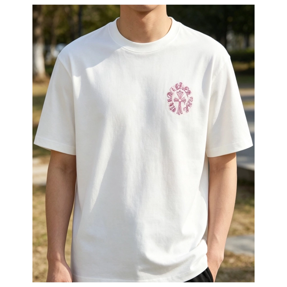 Chrome Hearts Front & Back Sanskrit Embroidery Short Sleeve 057