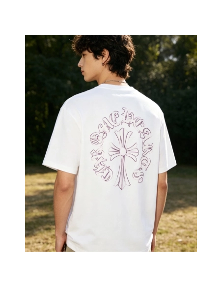 Chrome Hearts Front & Back Sanskrit Embroidery Short Sleeve 057