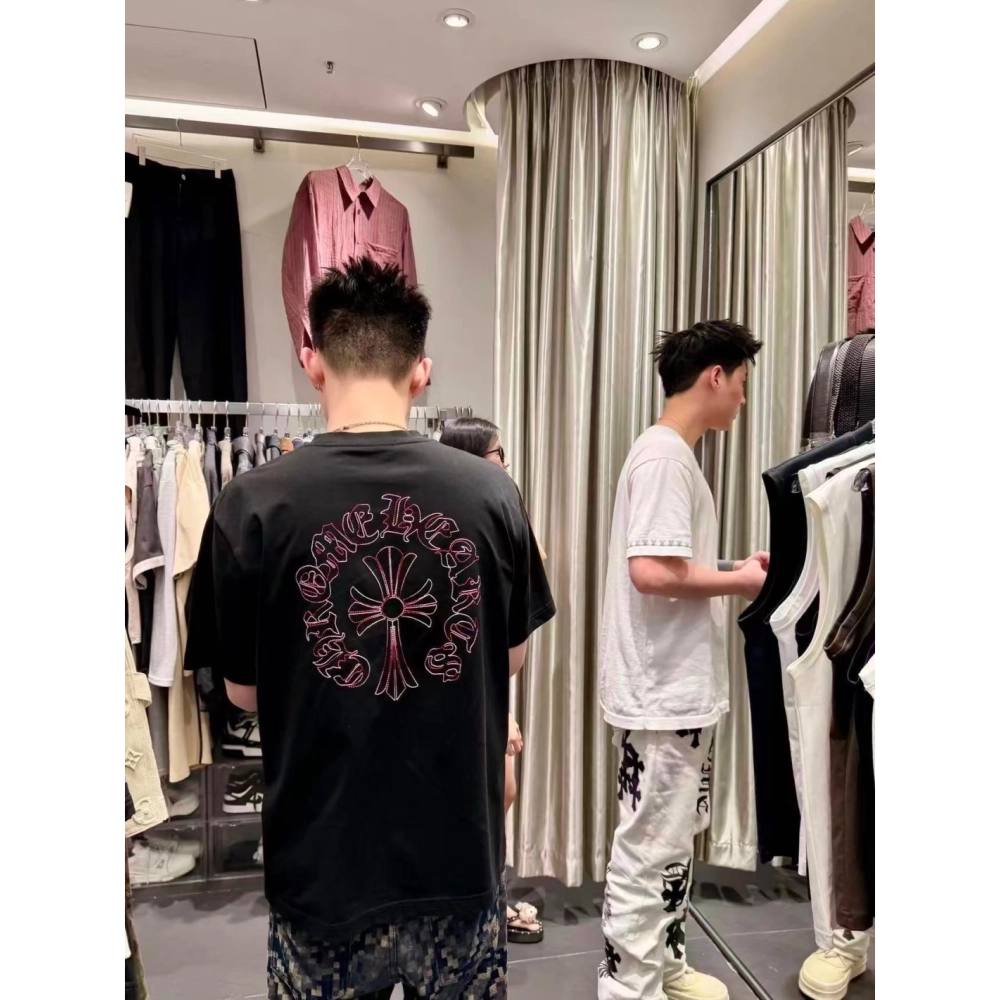 Chrome Hearts Front & Back Sanskrit Embroidery Short Sleeve 058